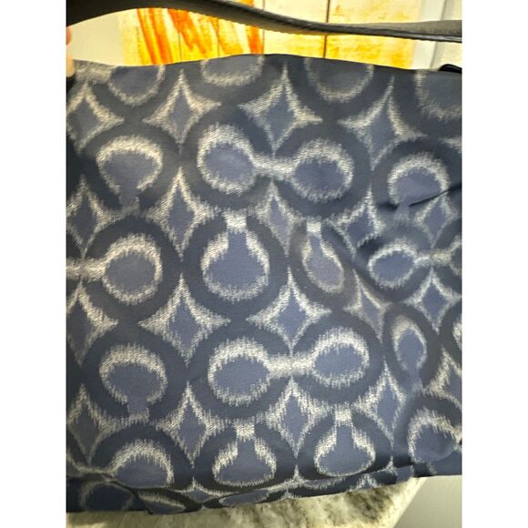 Coach Isabelle Op Ikat Navy Blue Carryall Crossbody Shoulder Bag C Pattern - Picture 3 of 9